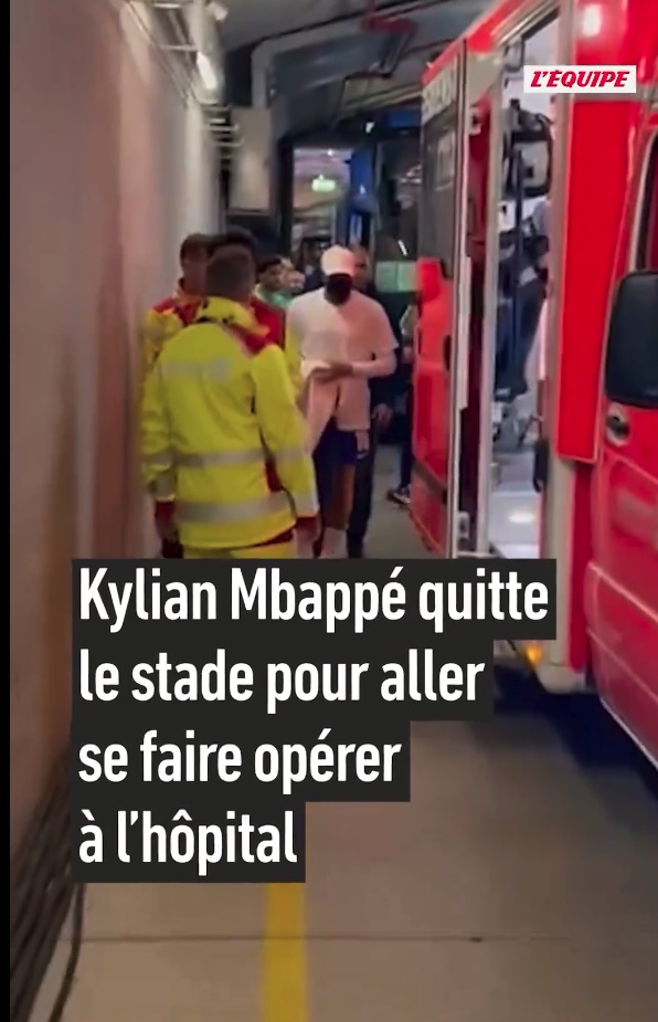Kylien Mbappe was spotted climbing in an ambulance and rushing to hospital