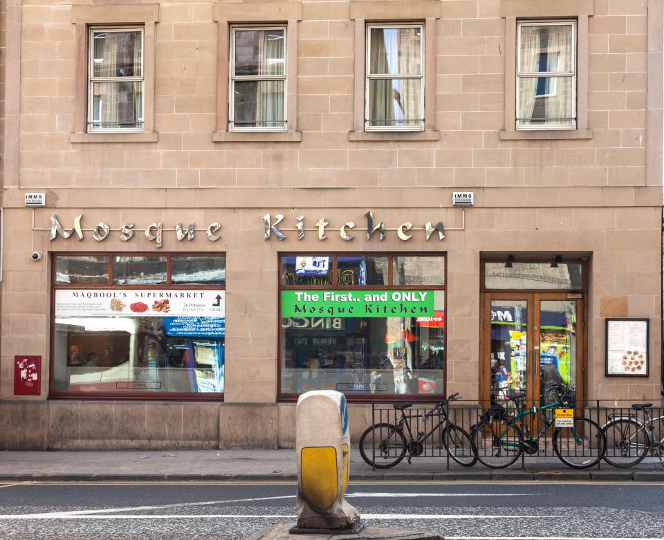 Mosque Kitchen serves curries, wraps, pizza, burgers, chips and kebabs, all under £10