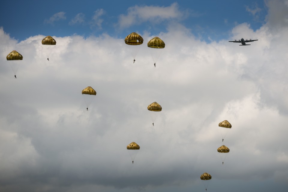 Paratroopers reenact the D-Day landings of 80 years ago