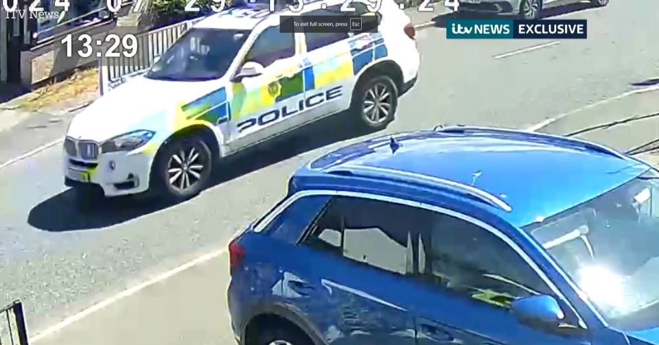 Cops raced past the same road not long after