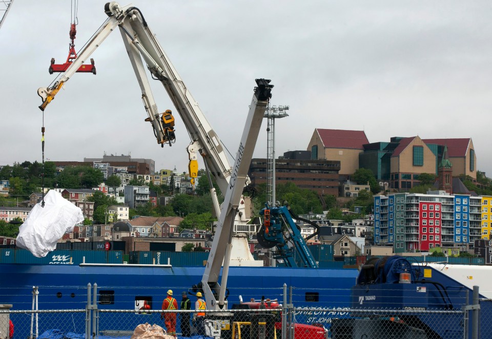 Debris from the submersible was extracted from the ocean