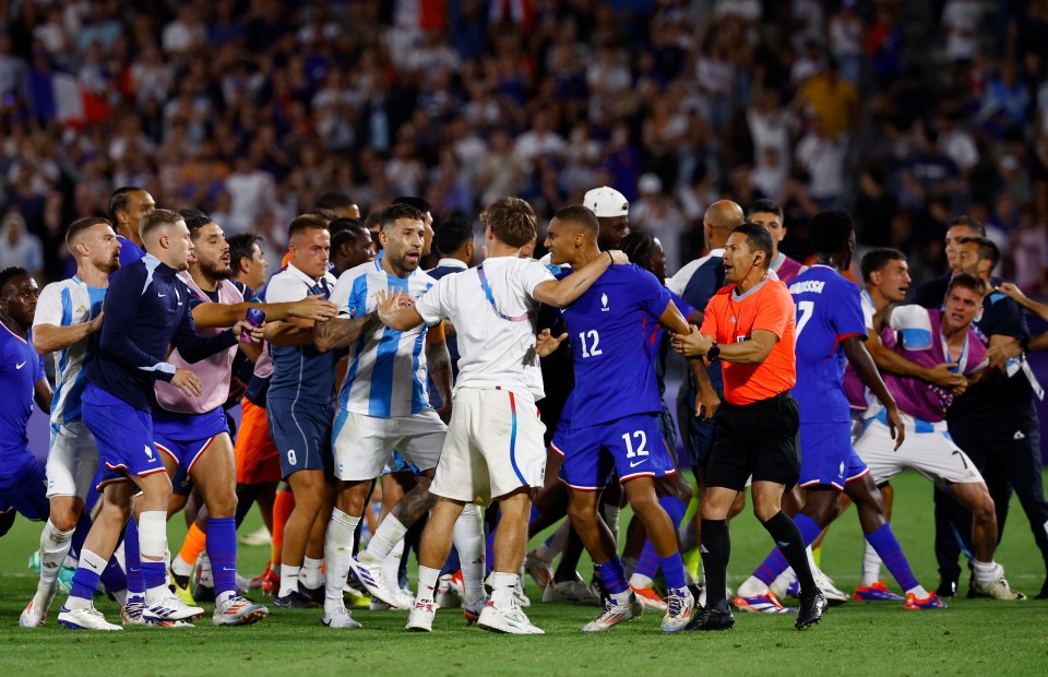 Both sets of players appeared extremely irate