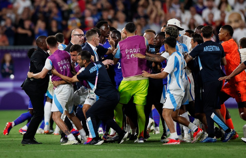 Coaching staff were also involved in the melee
