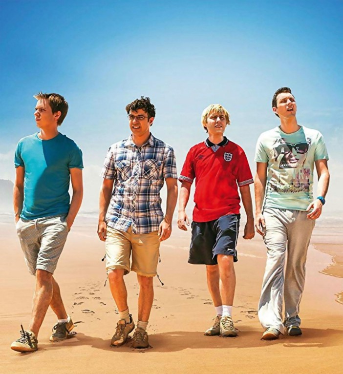 P82HY8 THE INBETWEENERS 2 - 2014 Bwark Productions film. From left: Joe Thomas, Simon Bird,James Buckley, Blake Harrison