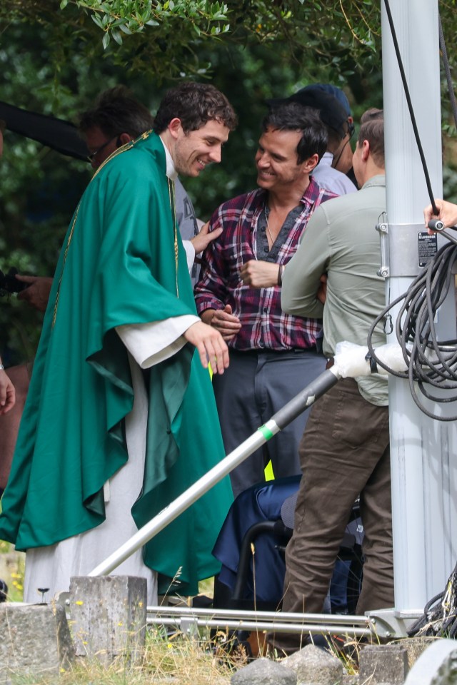 Andrew Scott and Josh O'Connor shared a laugh while filming their new Knives Out movie