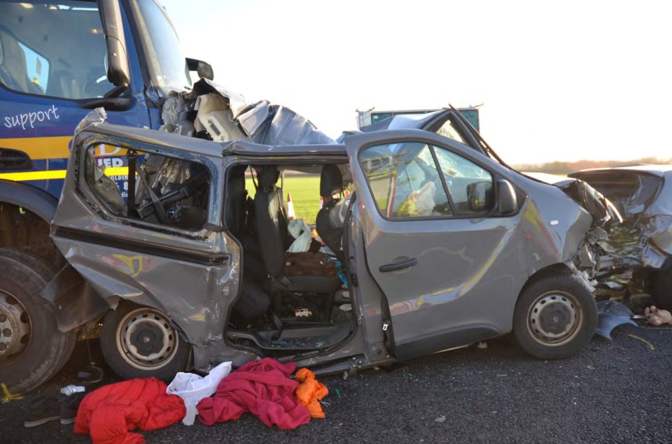 The aftermath of the collision