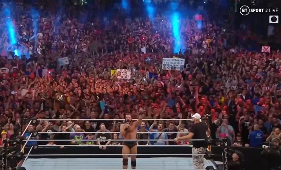 a wrestling match is being shown on bt sport 2 live