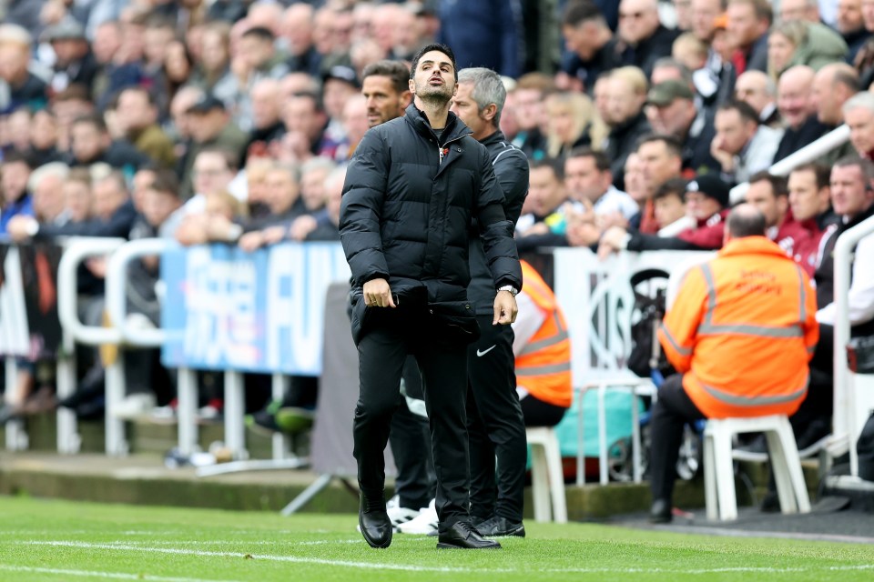 a man in a black jacket stands on a soccer field