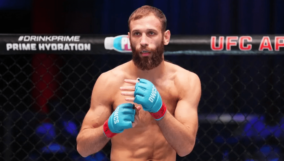 UFC fighter in the octagon.
