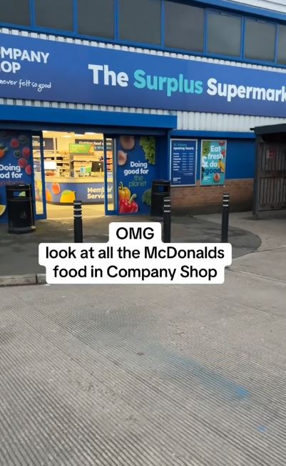 Company Shop supermarket selling discounted McDonald's food.