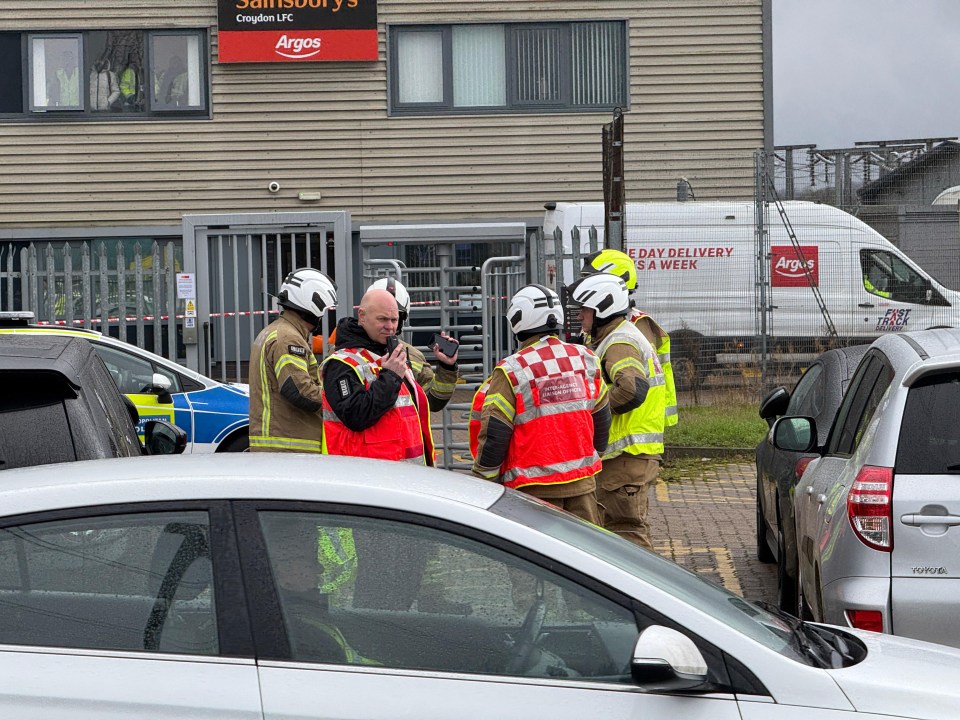 Emergency responders at a crime scene.