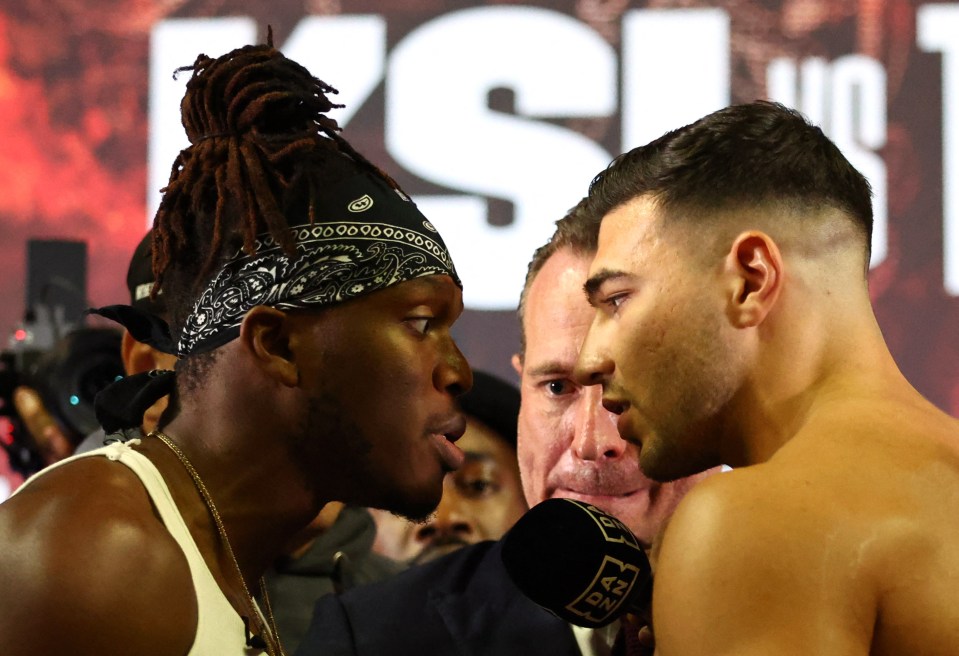 KSI and John Fury at a press conference.