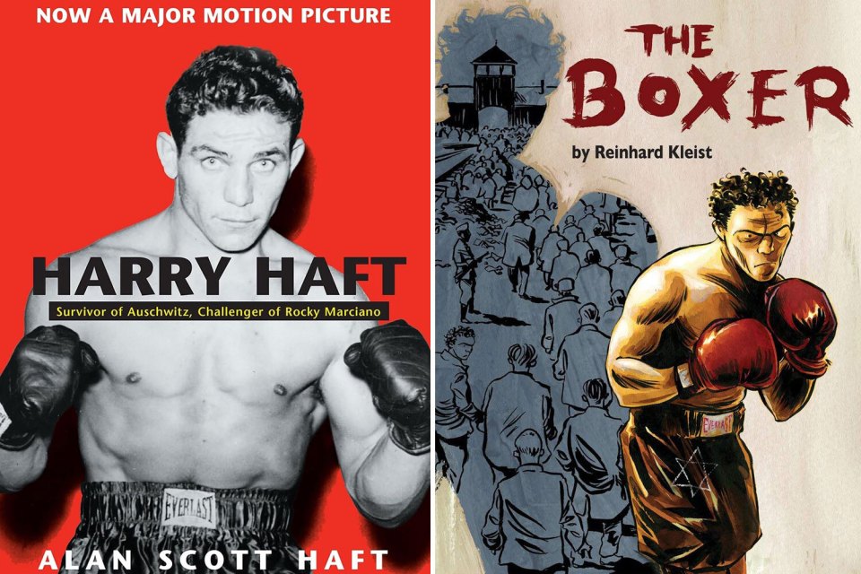 Collage of book covers for "Harry Haft" and "The Boxer".