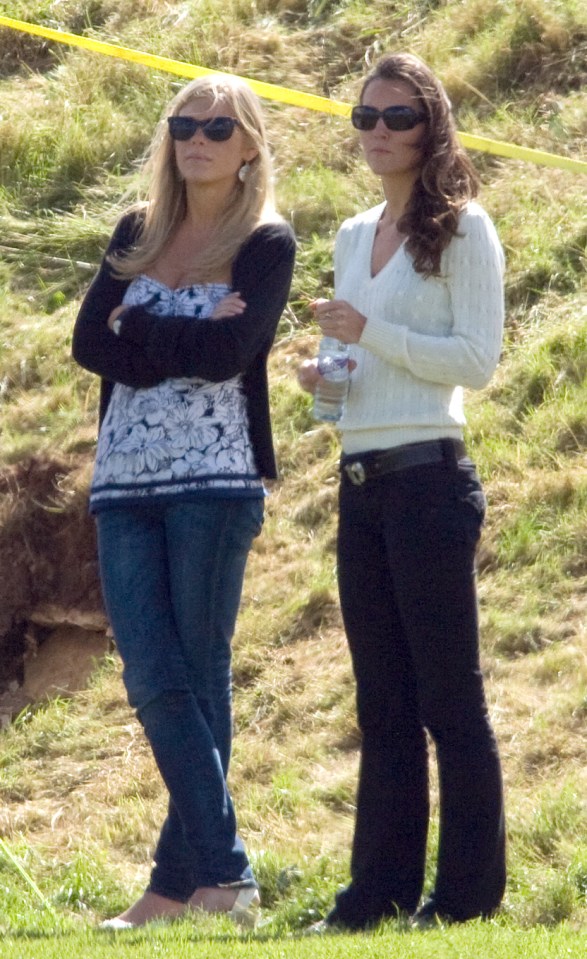 Chelsy Davy and Kate Middleton at a charity polo match.