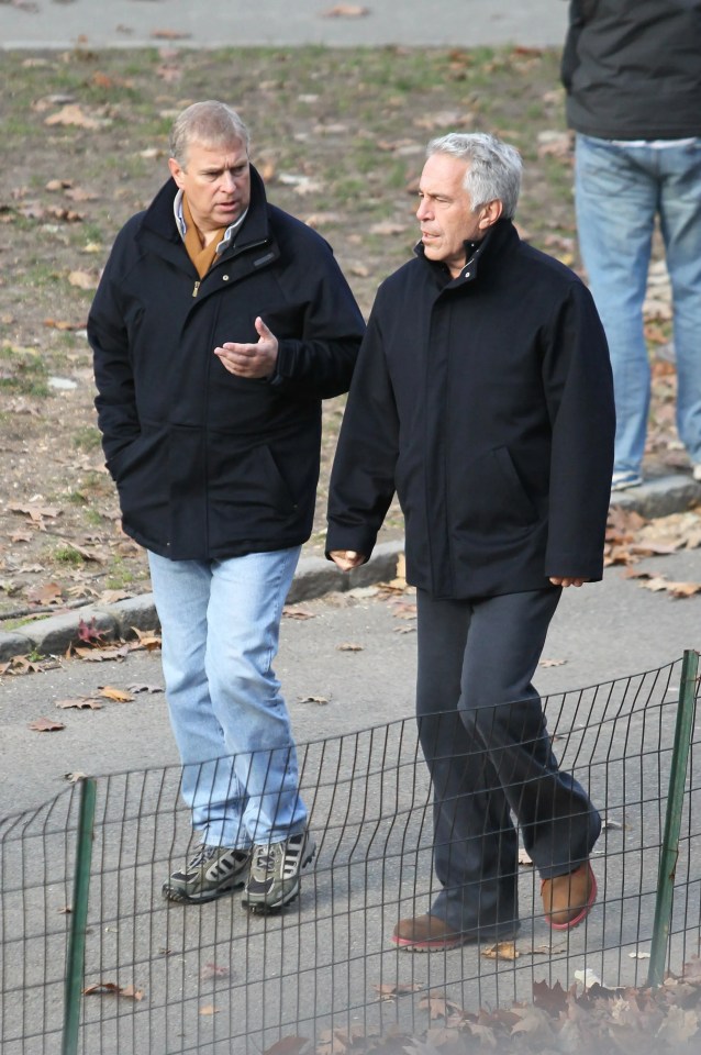 Prince Andrew and Jeffrey Epstein walking in Central Park.