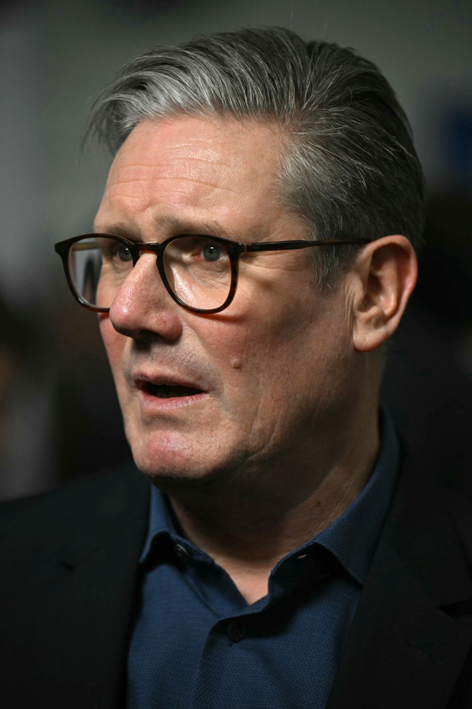 Close-up of Keir Starmer giving an interview.