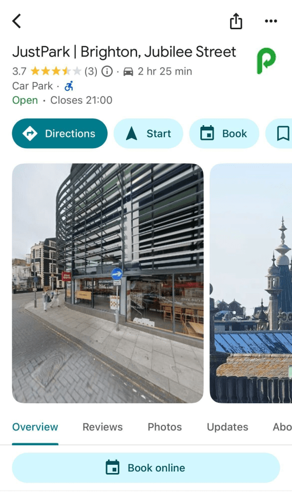 JustPark car park in Brighton, Jubilee Street: photos and booking information.