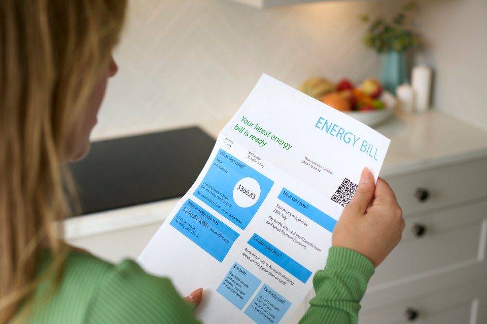 Woman reviewing her energy bill.