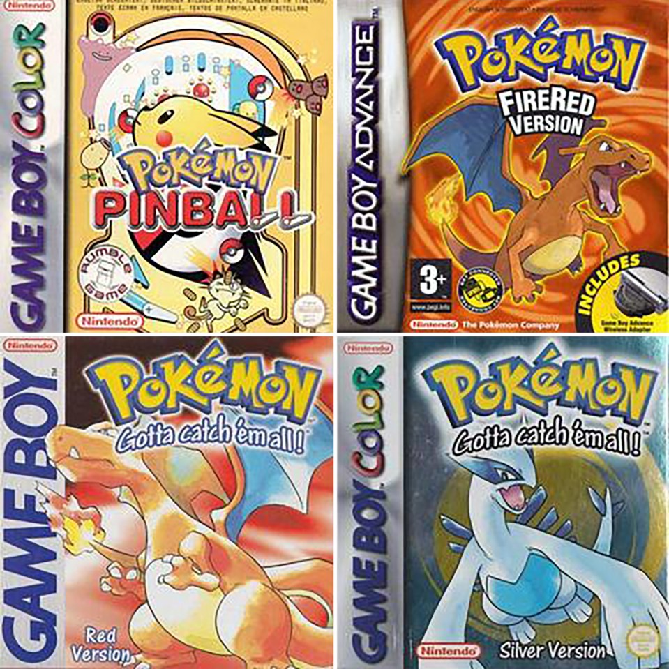 Collage of four Pokémon game boxes.