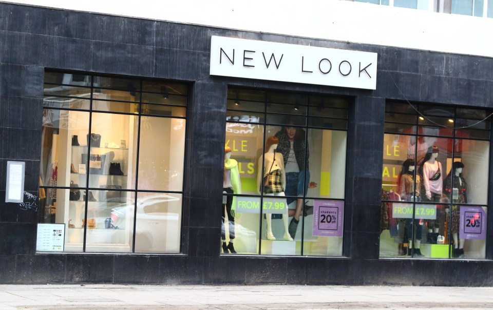 New Look store front with mannequins in the window.
