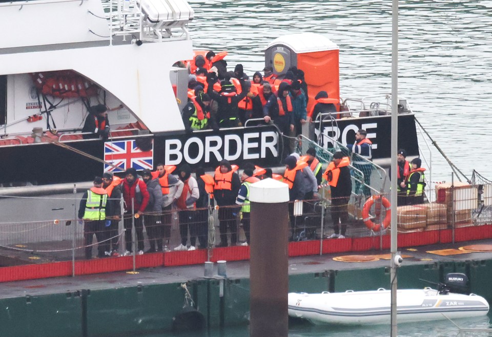 Rescued migrants arriving at the Port of Dover.