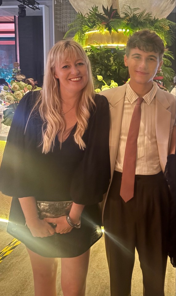 Two people posing for a photo.