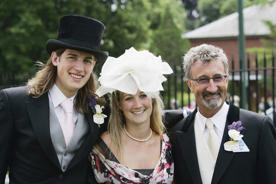 Eddie Jordan with his son and daughter at Royal Ascot.