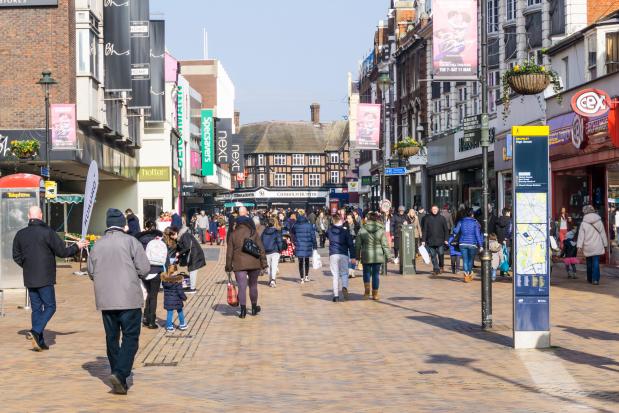 Shoppers on Bromley High Street in South London.