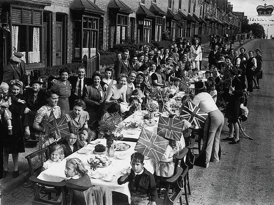 VE Day street party in 1945.