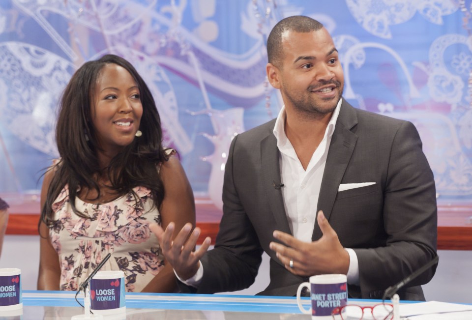 Angellica Bell and Michael Underwood on the set of Loose Women.