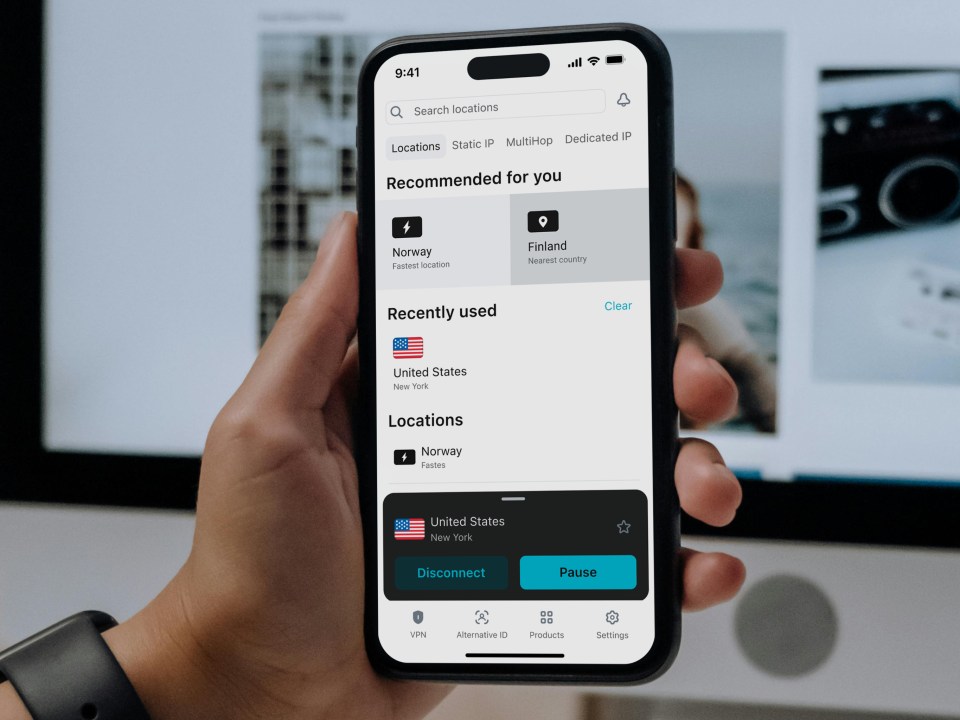 Smartphone displaying VPN app interface.