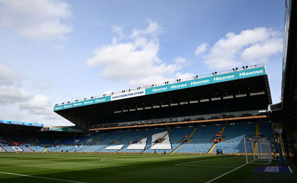 Elland Road stadium before a Leeds United v Swansea City football match.