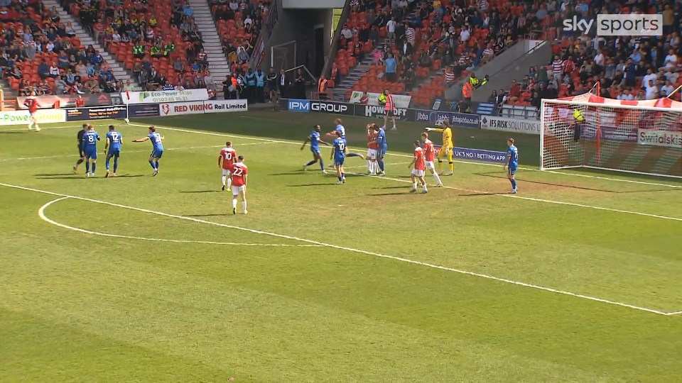 Soccer player sent off for headbutting.