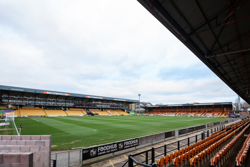 General view of Vale Park football stadium.