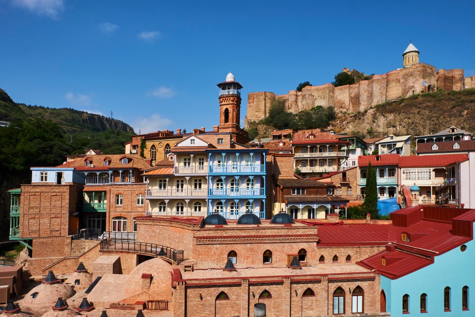 Tbilisi old city with Narikala fortress.