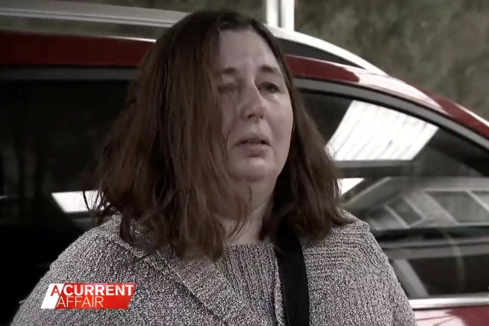 Erin Patterson speaking to reporters outside her home.