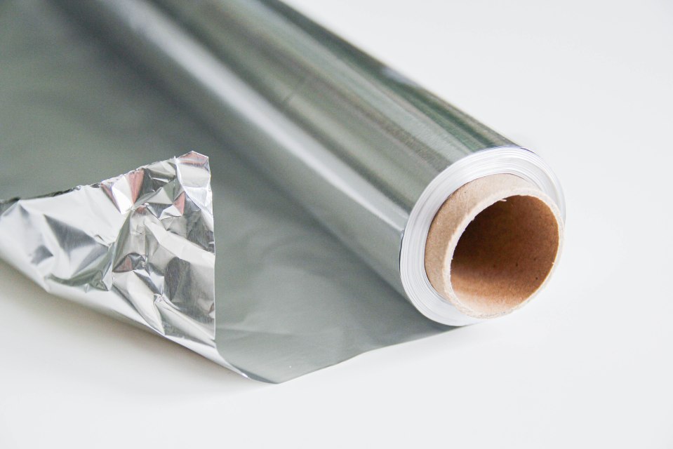 Roll of aluminum foil.