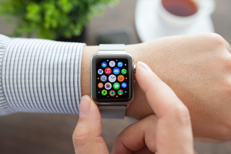 Person using an Apple Watch.