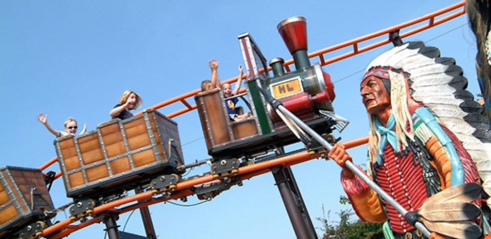 Wild Bill's Runaway Train ride at an amusement park.
