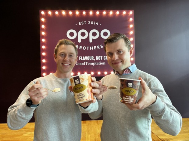 Harry and Charlie Thuillier with Oppo ice cream.
