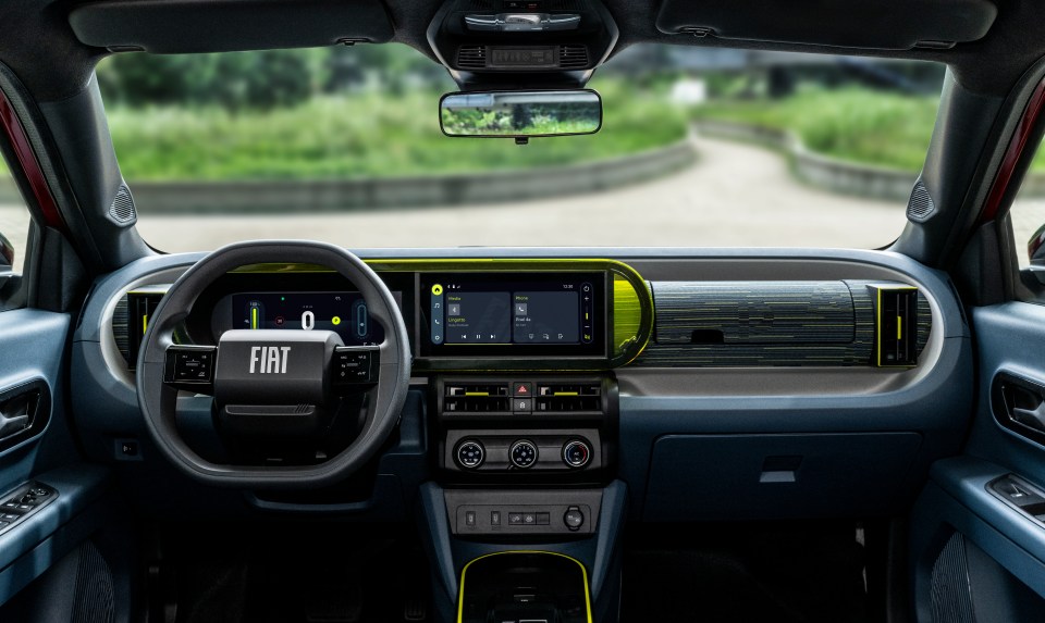 Fiat car interior dashboard view.