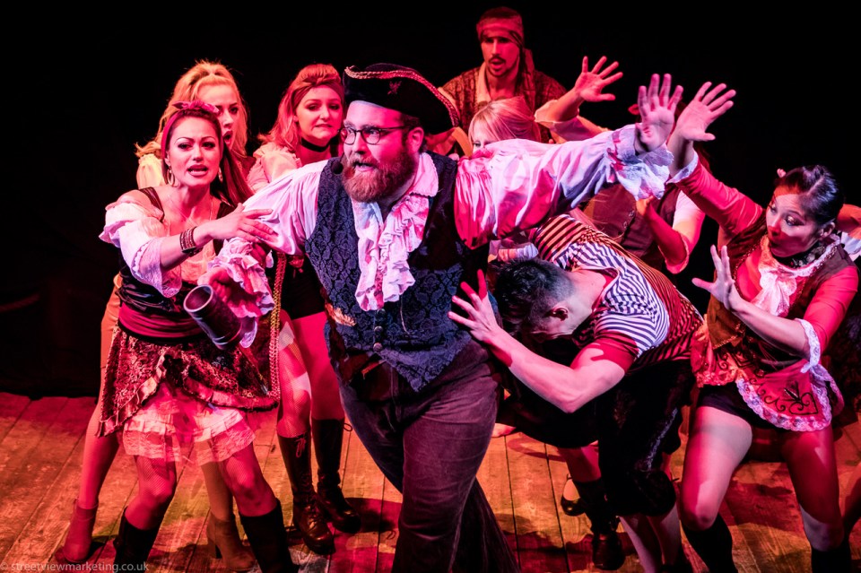 A theatrical performance of pirates.