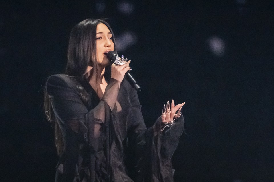 Yuval Raphael performing "New day will rise" at Eurovision.