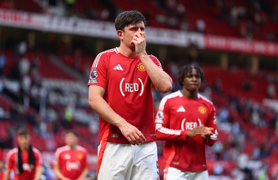 Harry Maguire of Manchester United looking dejected after a game.