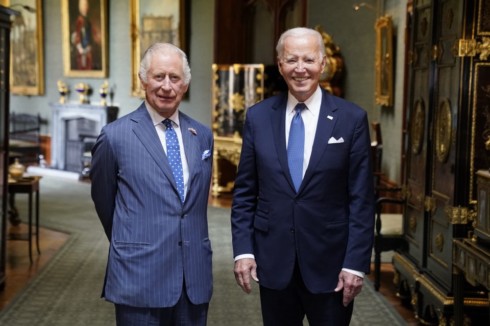 King Charles III and President Joe Biden at Windsor Castle.