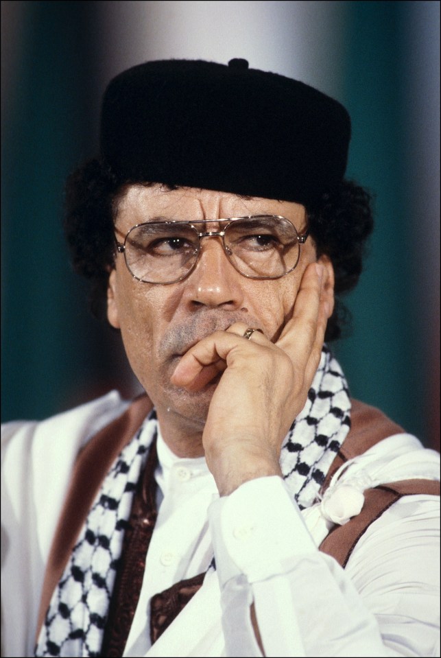 Portrait of Muammar Gaddafi in Algiers.