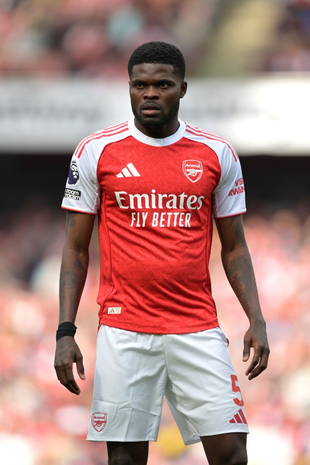 Thomas Partey of Arsenal in his team uniform.