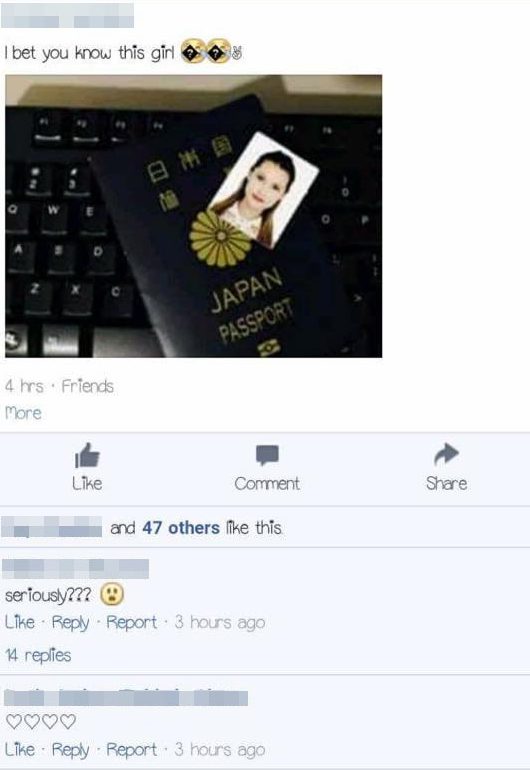 The photo of Maria's pasport which got shared online