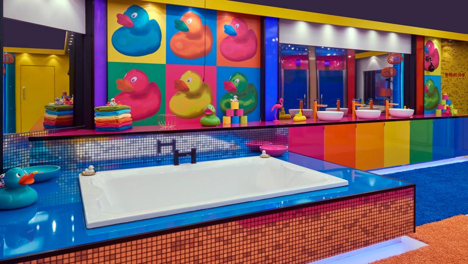 Colourful kitchen area