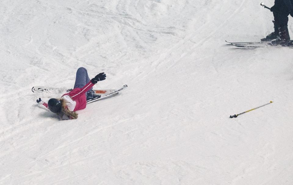 The Big Brother star couldn't stop herself as she went speeding down the slopes